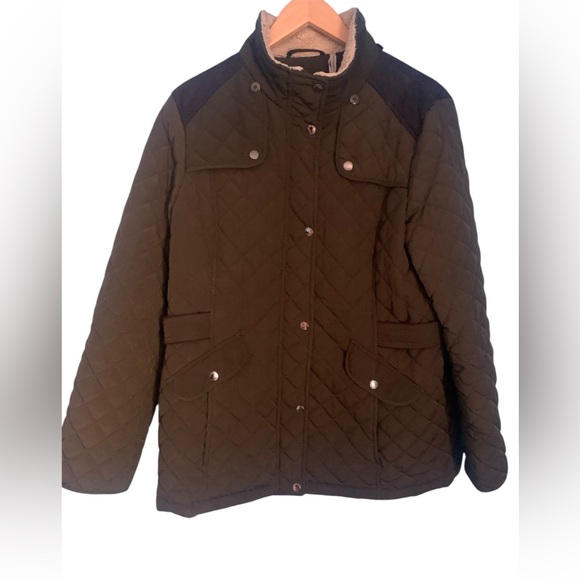 Laundry By Design Olive Green Quilted Barn Chore Coat Size XL - Picture 2 of 9
